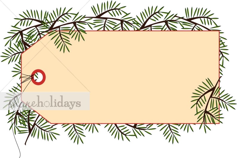 Pine Gift Tag   Christmas Decoration Clipart