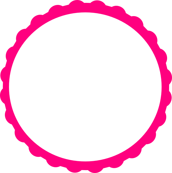 Pink Scalloped Circle Clip Art