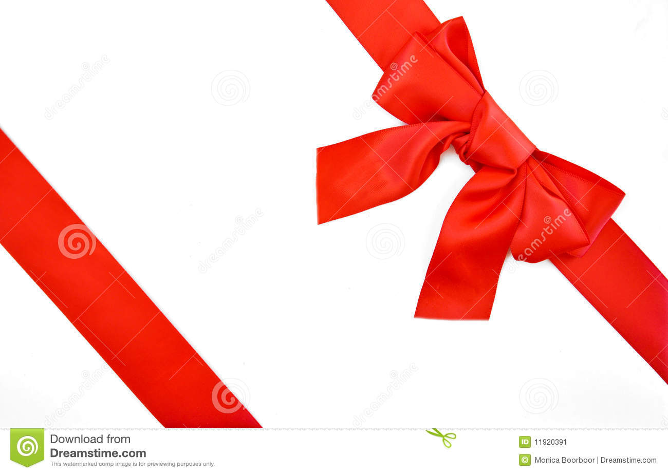 Red Bow And Ribbon For Xmas Gift Wrapping