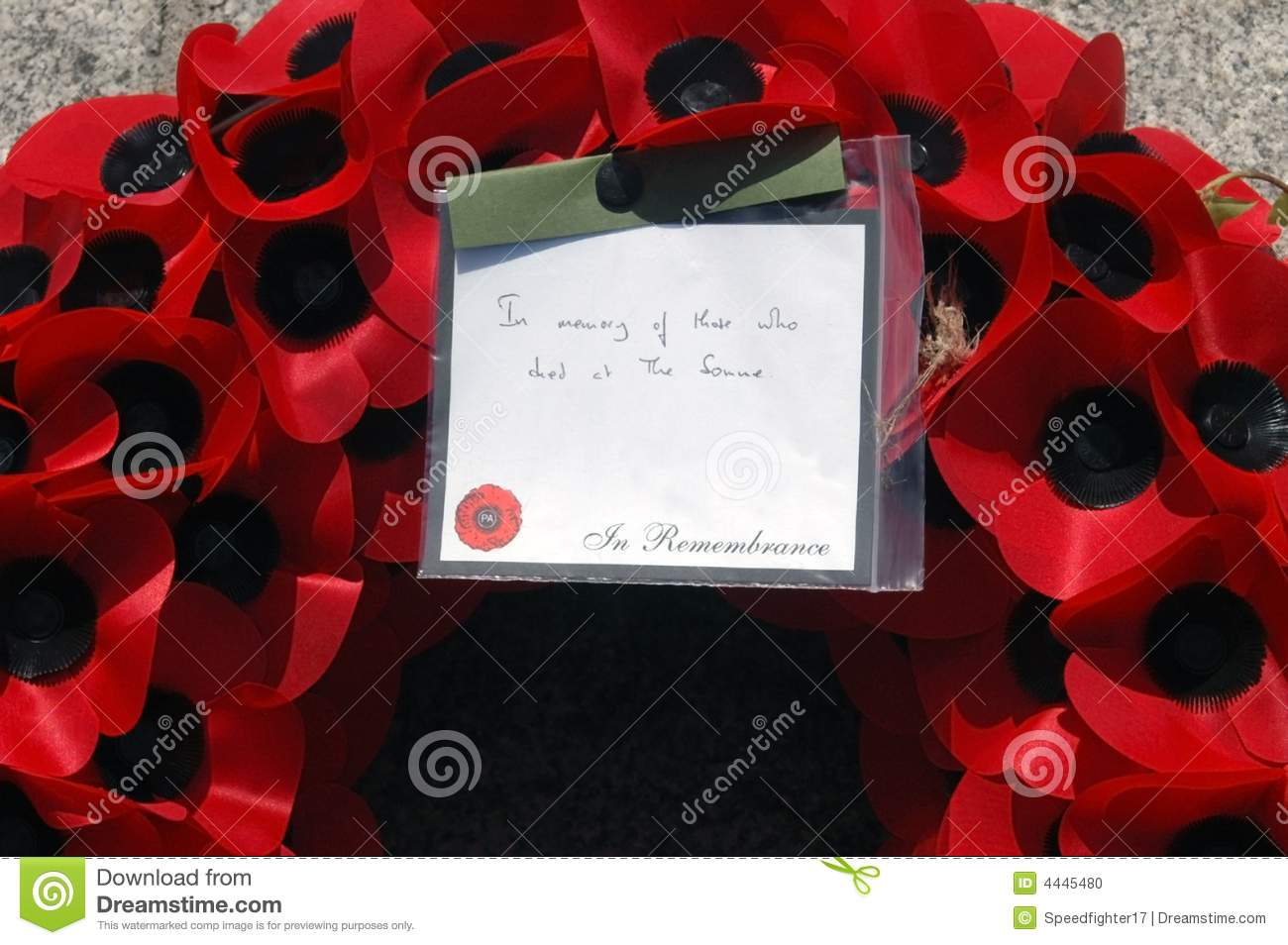 Remembrance Day Poppy Wreath In Remembrance Of Those Who Died At The