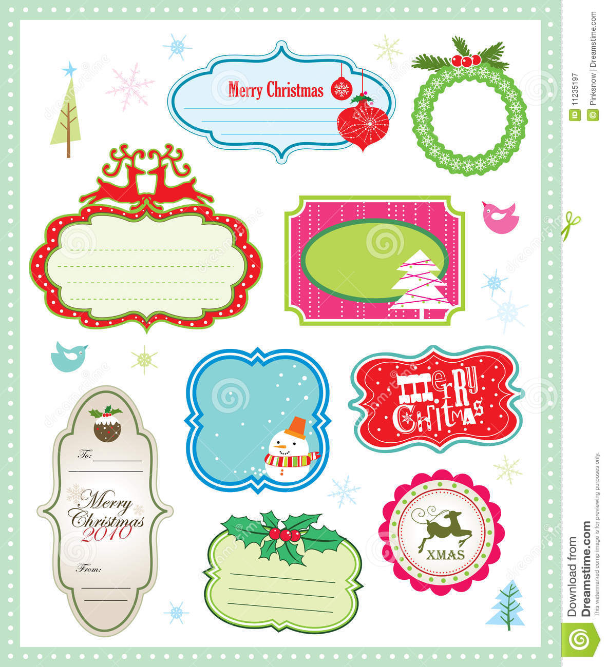 Royalty Free Stock Photography  Christmas Gift Tag Collection