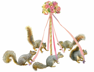 Squirrels Dancing Around The Maypole  May Day Animated Gif From Cat S