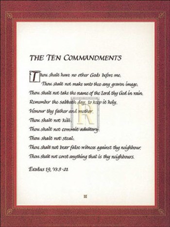 Ten Commandments   Fine Art Print   Bible Verse Art Prints And Posters