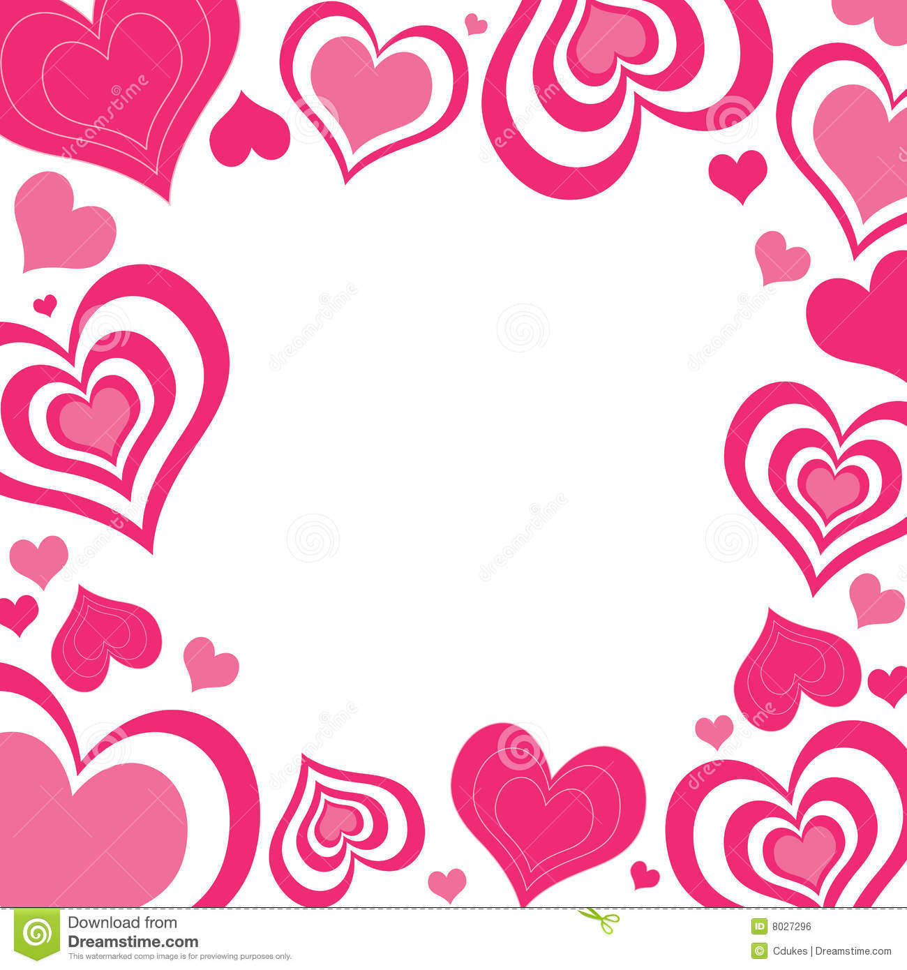 Valentine Hearts Border Royalty Free Stock Image   Image  8027296