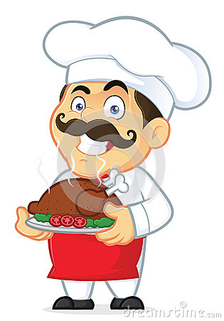 Chef Holding Baked Chicken Clipart Picture Cartoon Character 37364602    