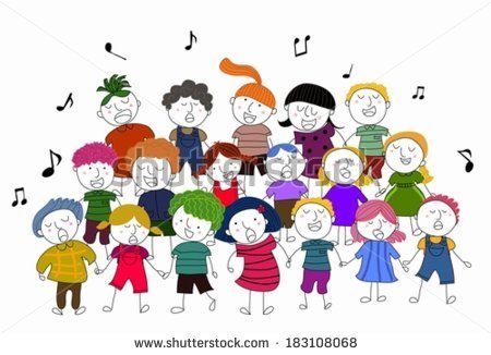 Children Choir Singing Vector Illustration   Stock Vector