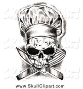 Clip Art Of A Skull Chef Over Crossed Knives And Whisk By Loopyland