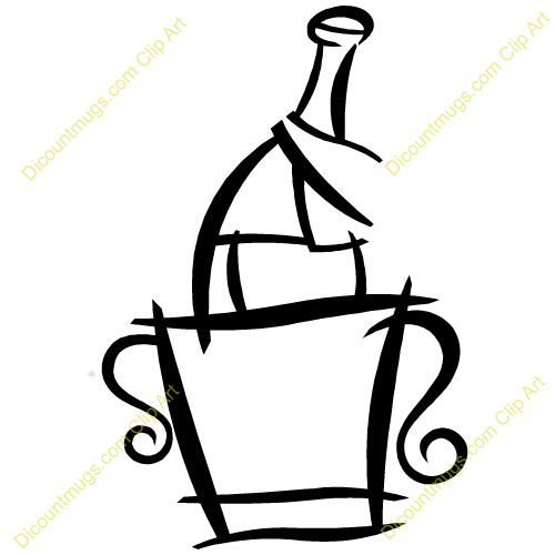 Clipart 10710 Champagne With Bucket   Champagne With Bucket Mugs T