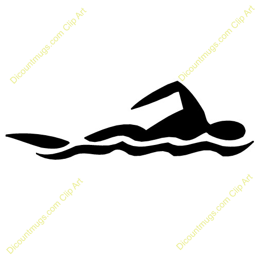 Clipart 11719 Shaded Woman Swimming   Shaded Woman Swimming Mugs T
