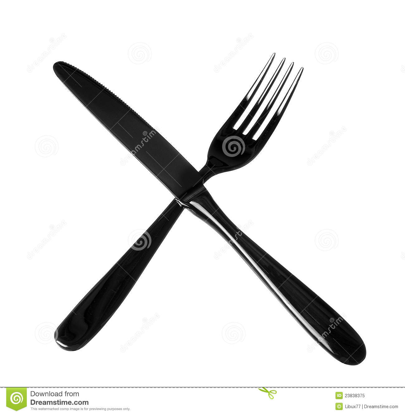 Crossed Fork And Knife Royalty Free Stock Photo   Image  23838375