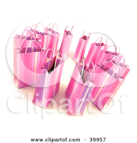Gift Bags On 39957 Clipart Illustration Of A Circle Of 3d Pink Gift