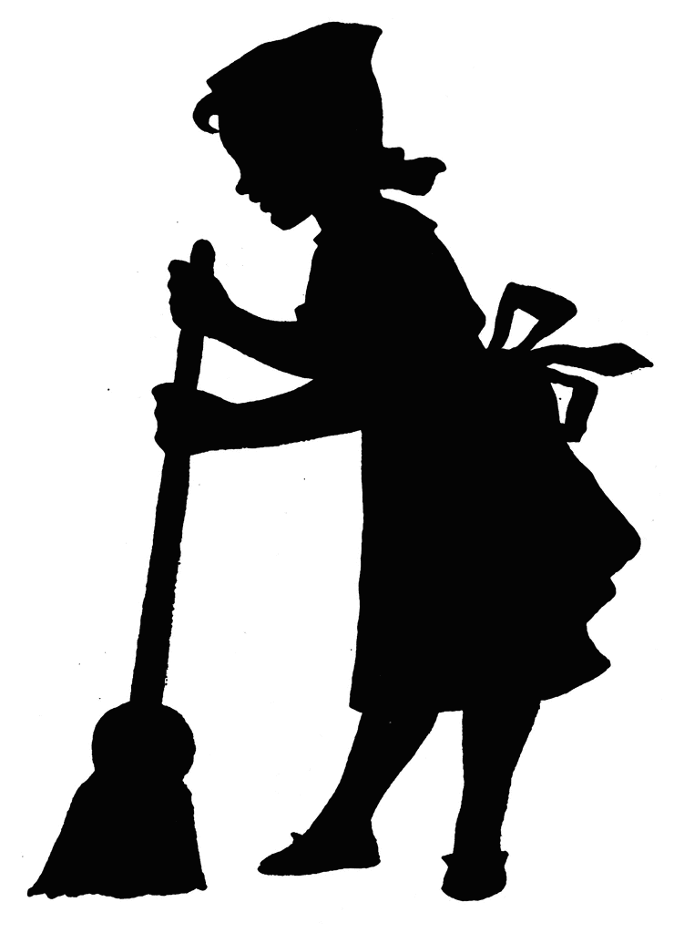Girl Sweeping Floor   Clipart Etc