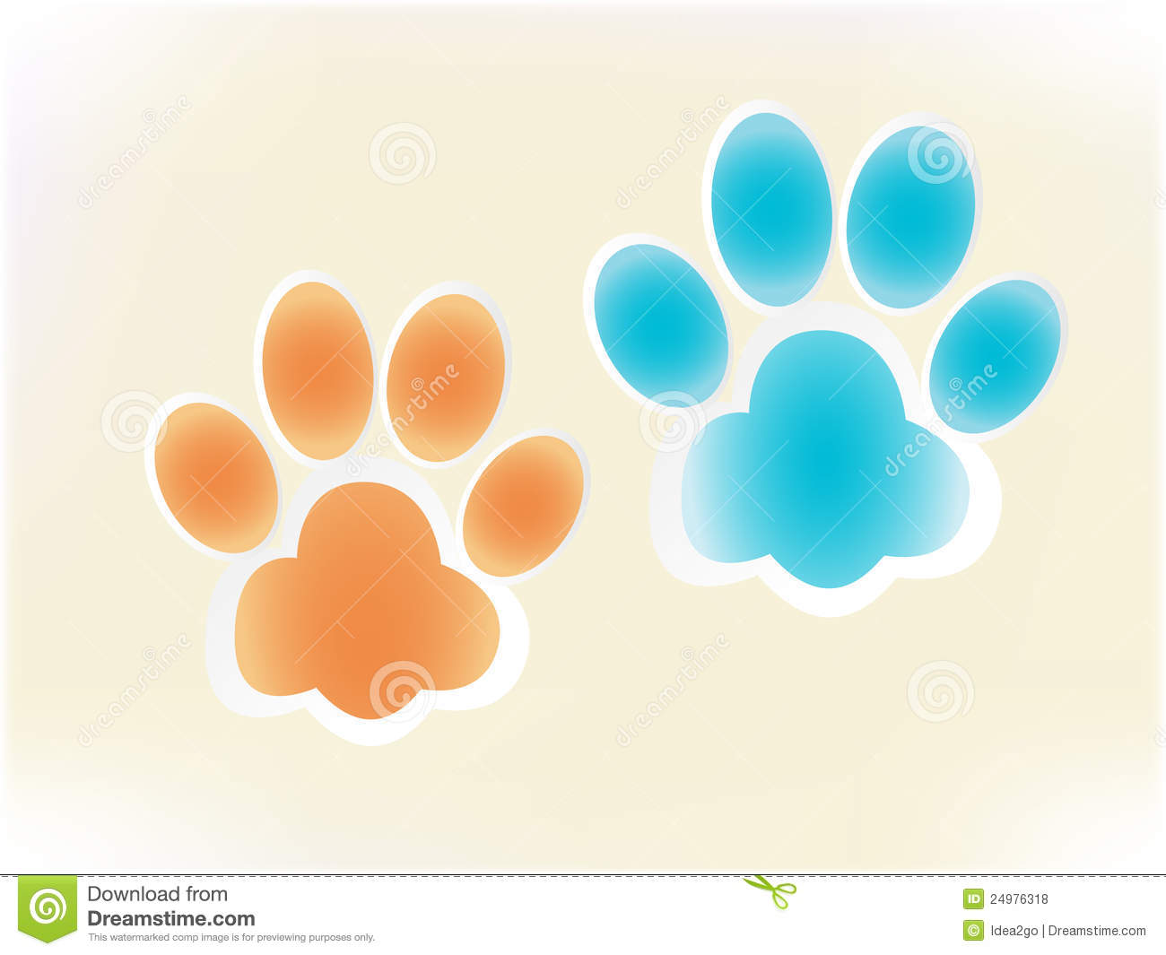 Glowing Dog Footprints Royalty Free Stock Photos   Image  24976318