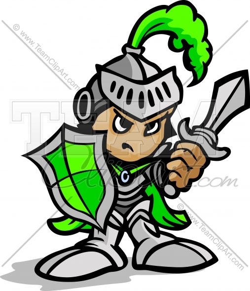 Knight Warrior Cartoon Holding Sword And Shield Vector Image   Team