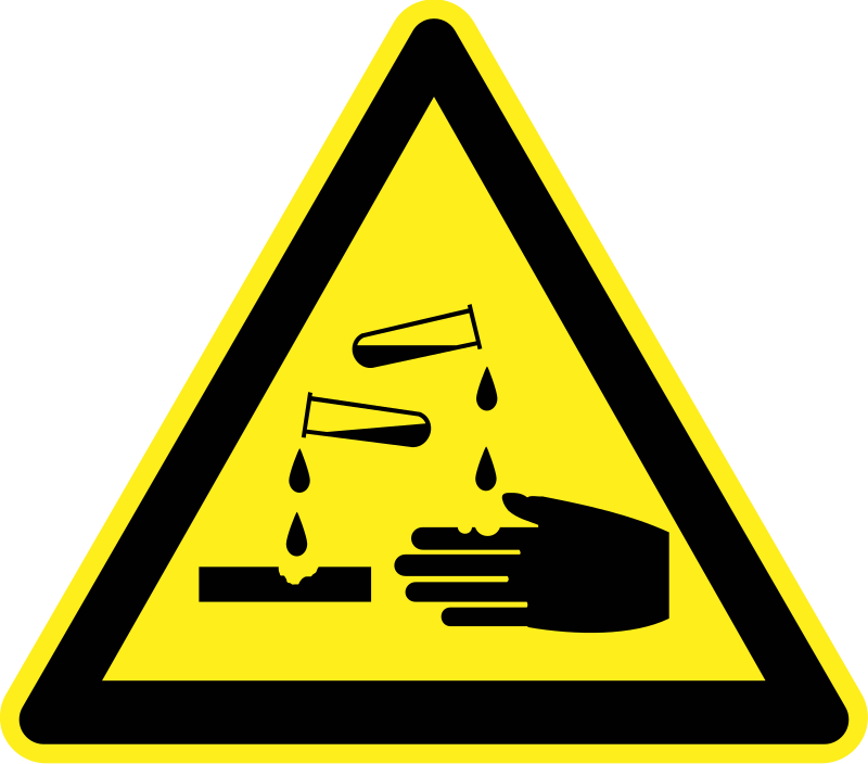 Material Warning Sign By H0us3s   Yellow Triangular Corrosive Material