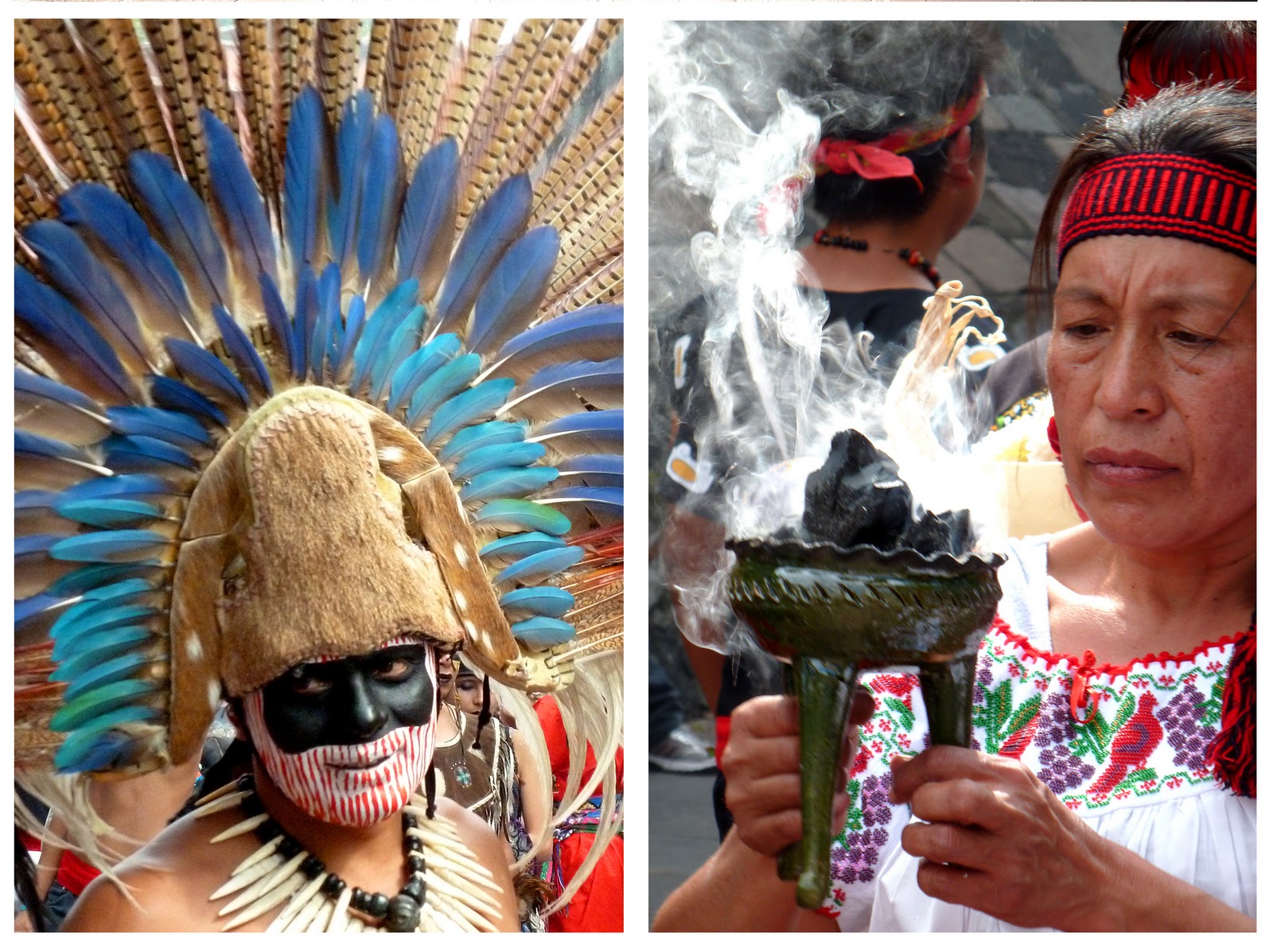 Mexican People Dancing Indigenous Dancers In