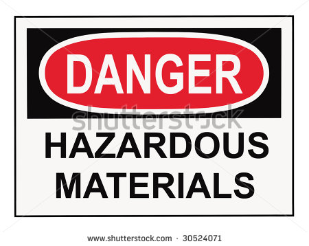Osha Danger Hazardous Materials Warning Sign Isolated On White   Stock    
