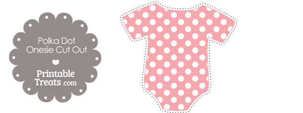 Printable Baby Pink Polka Dot Onesie Cut Outs