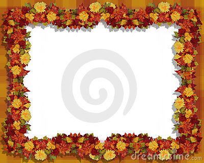 Thanksgiving Fall Leaves And Flowers Frame Royalty Free Stock Photos    