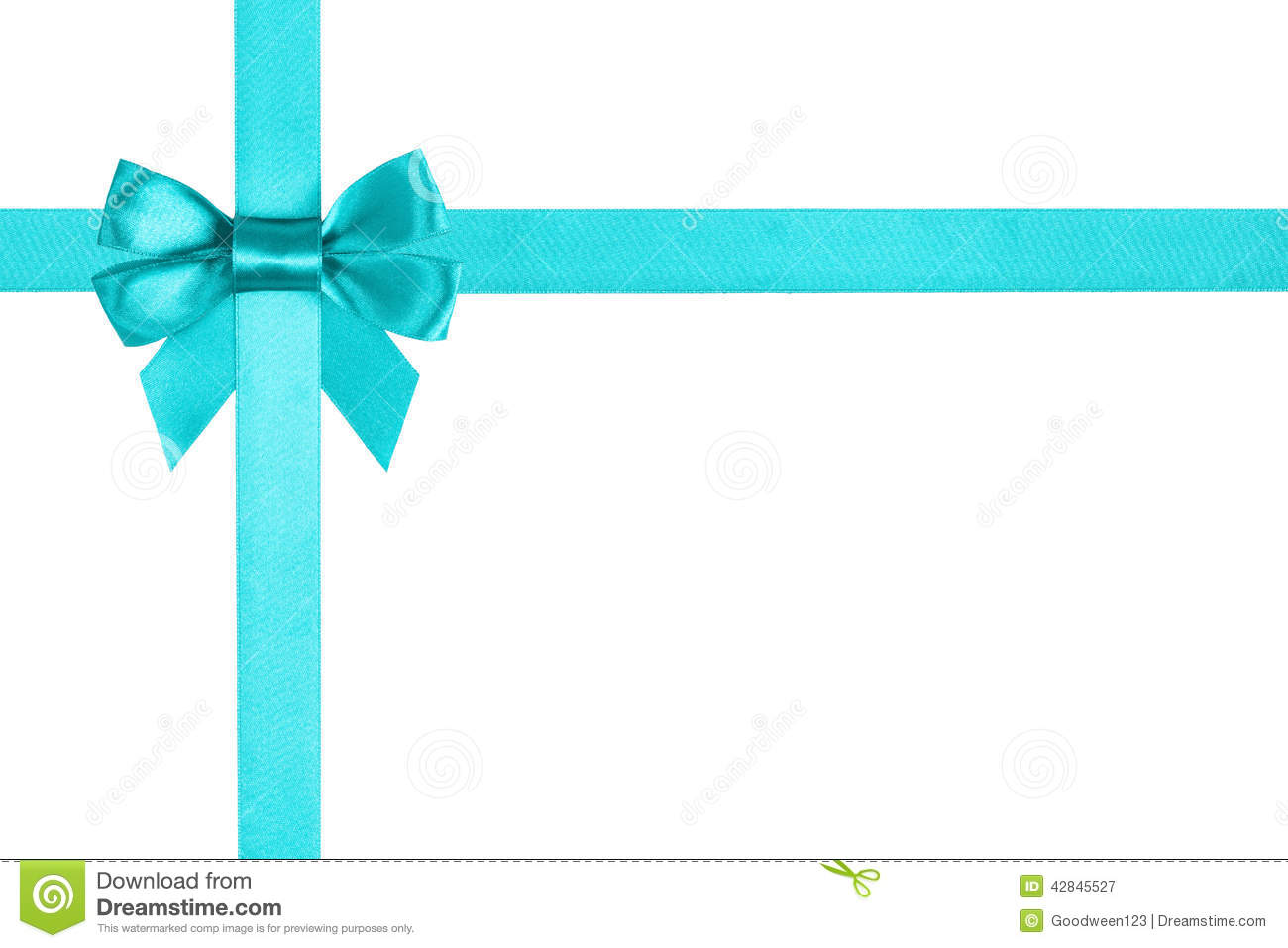 Turquoise Blue Ribbon Bow For Packaging Stock Photo   Image  42845527