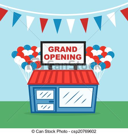 Vector Clipart Of Store Grand Opening   Store With Grand Opening Sign