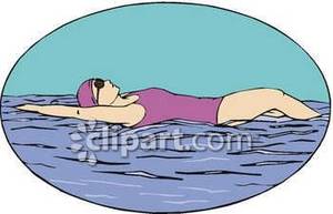 Woman Swimming For Exercise   Royalty Free Clipart Picture