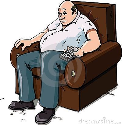 Cartoon Of A Couch Potatoe Royalty Free Stock Images   Image  19756489