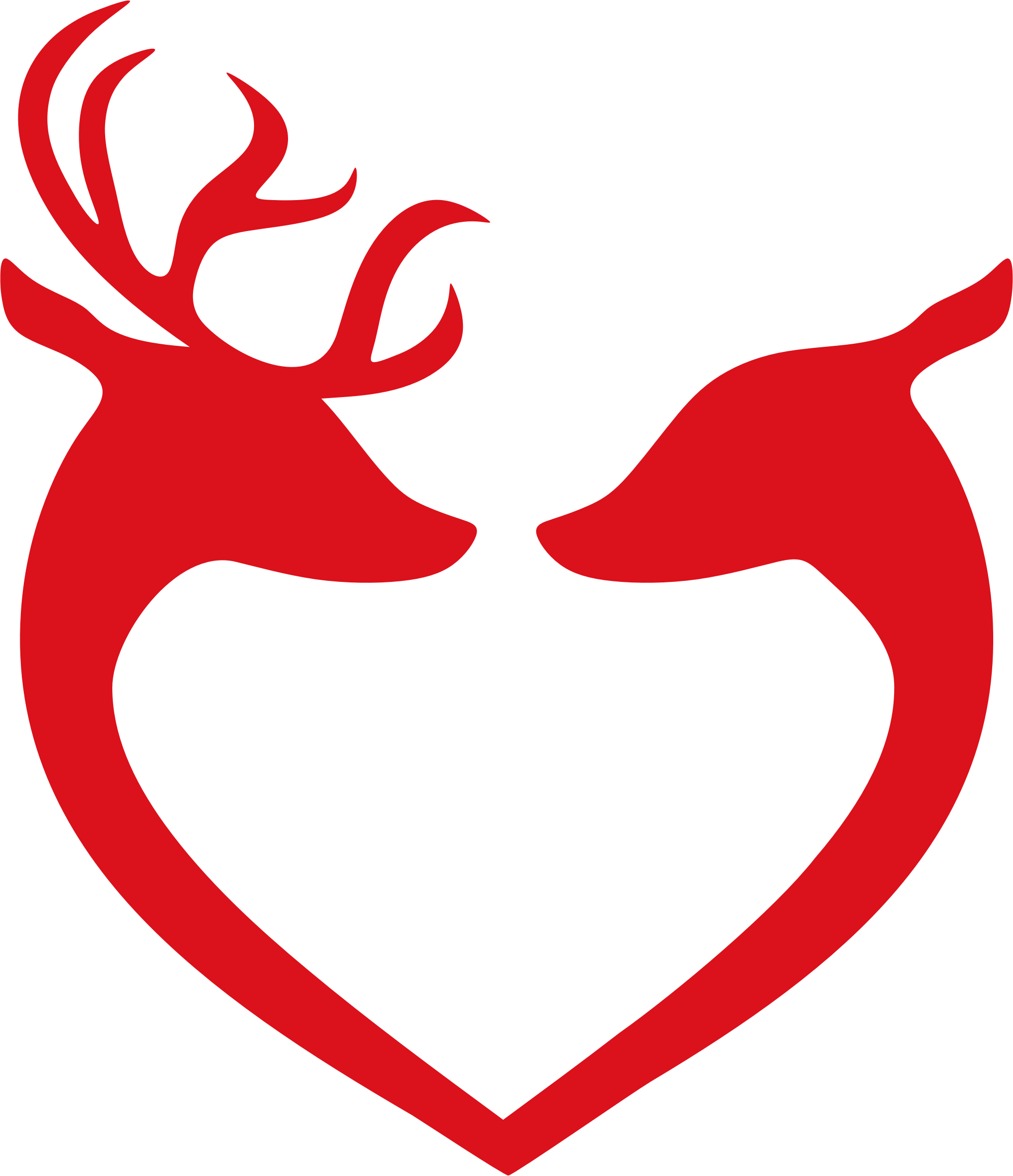 Clipart   Deer Couple Heart Silhouette