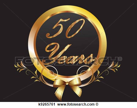 Clipart Of Gold 50th Anniversary Birthday Vect K9265761   Search Clip