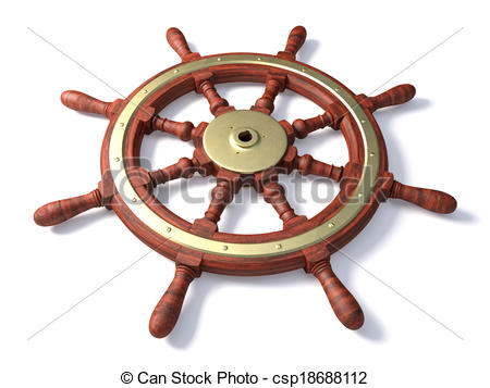 Clipart Of Old Boat Steering Wheel   Very High Resolution 3d Rendering    