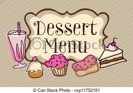 Clipart Vector Of Coffee Icons   Dessert Menu On Vintage Background