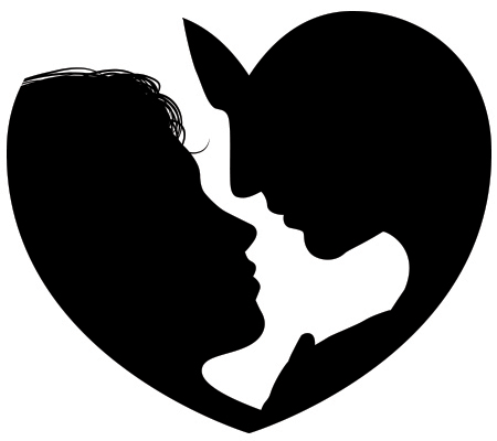 Couple Heart Silhouette   Facebook Symbols And Chat Emoticons