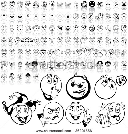 Crazy Smiley Face Clip Art Black And White