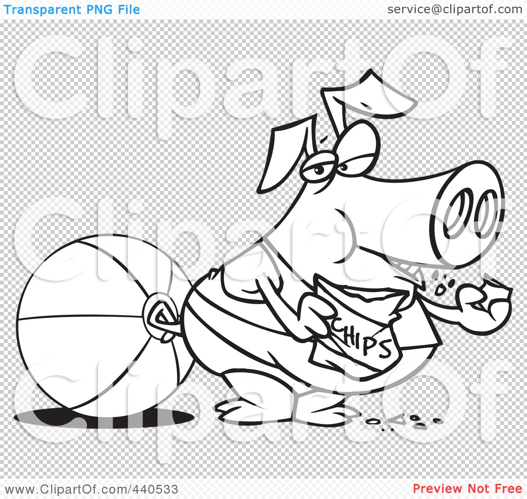 Fat Pig Clipart Black And White Royalty Free Clipart Picture