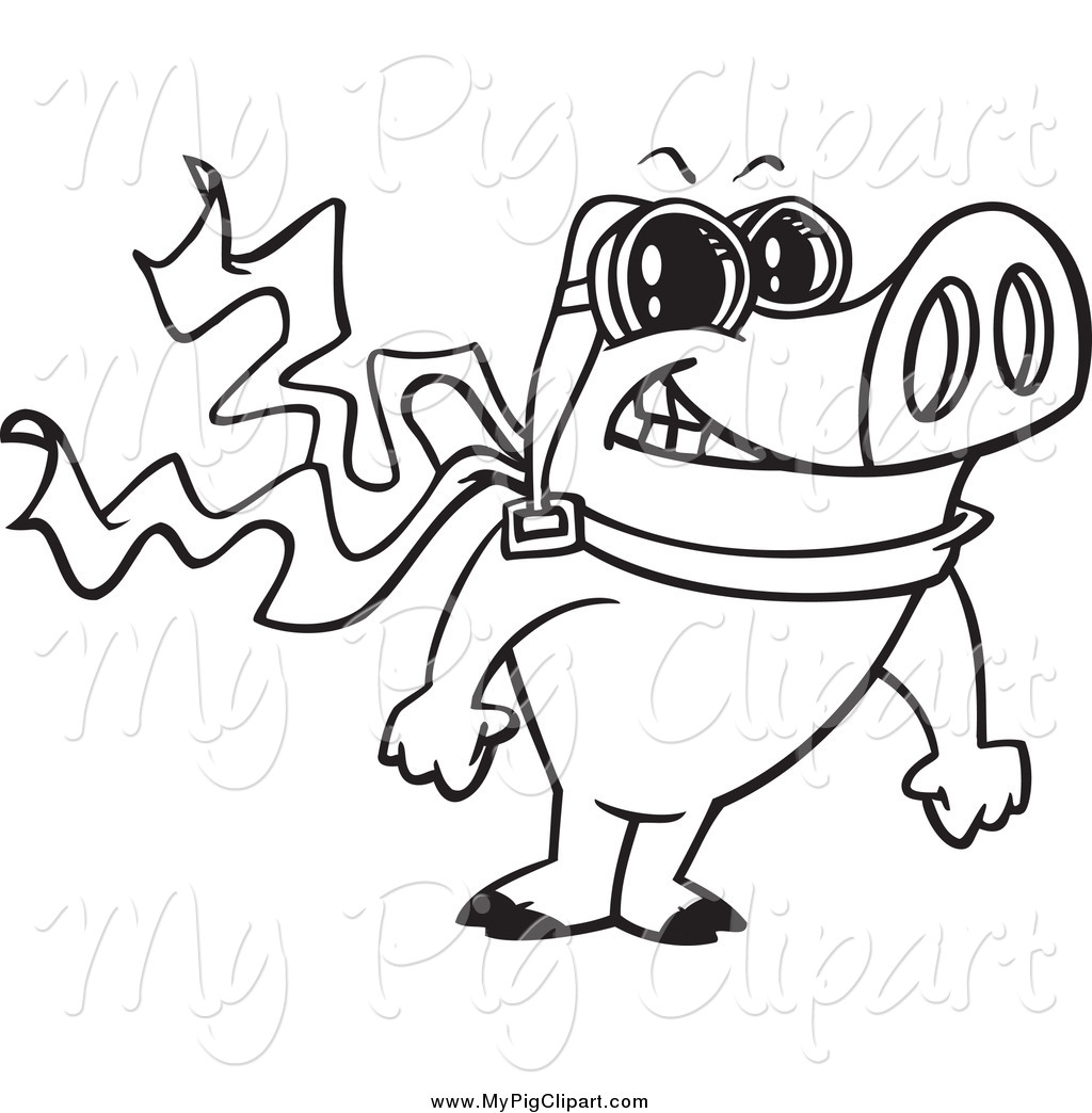 Fat Pig Clipart Black And White Royalty Free Stock Pig Clipart Of