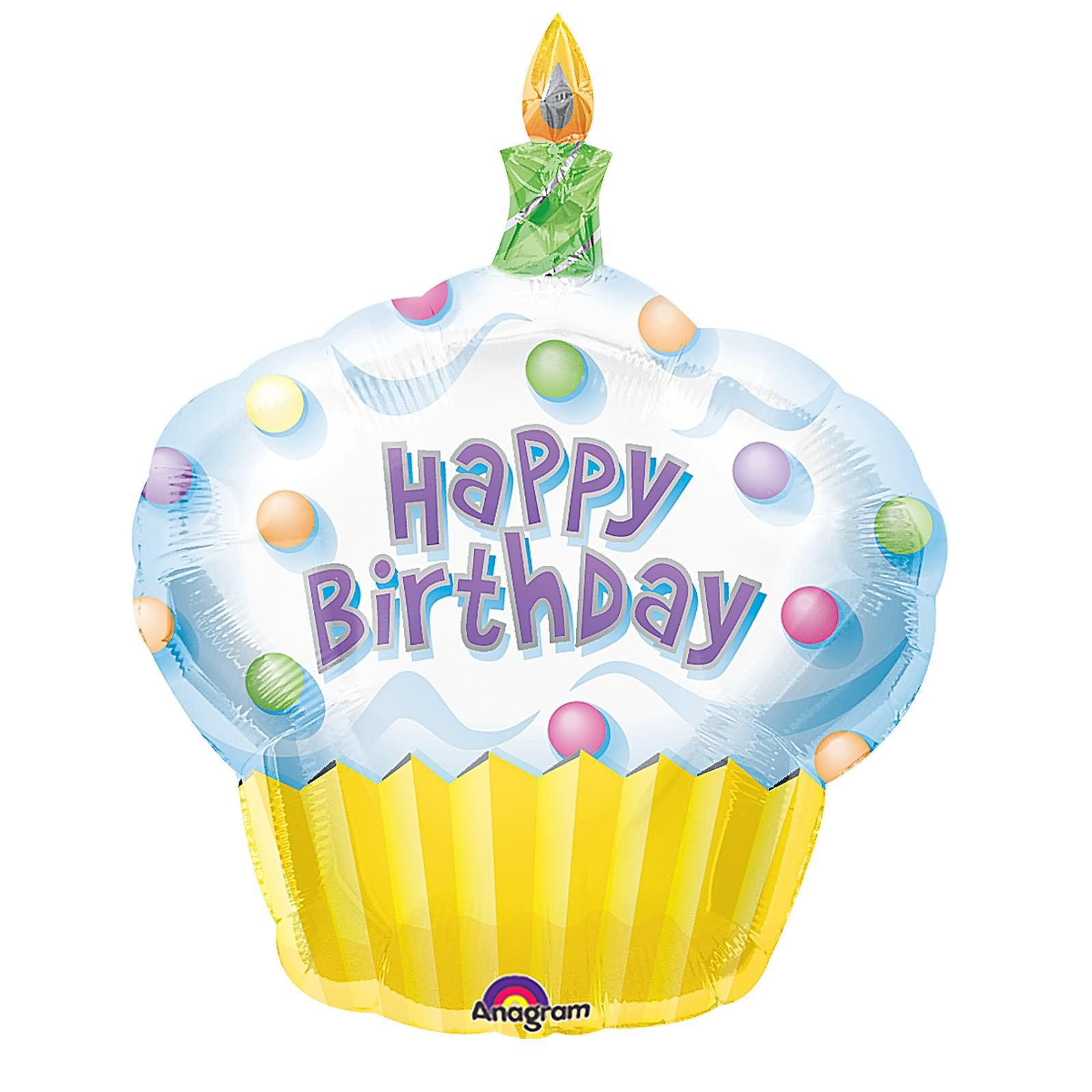 Happy Birthday Animated Cupcake Graphic