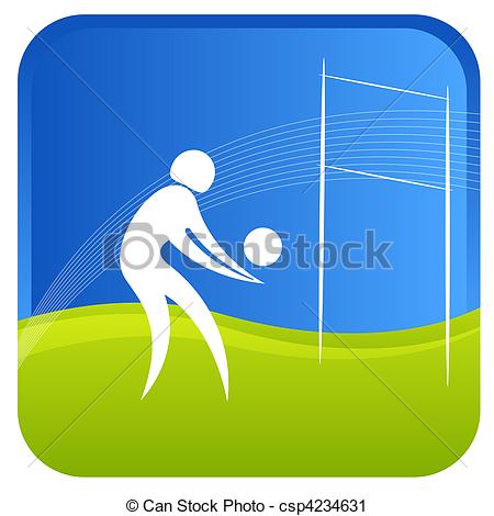 Human Taking A Shot At A Volley Ball Game Csp4234631   Search Clip Art    