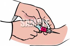 Injecting Medicine Into A Patient S Arm   Royalty Free Clipart Picture