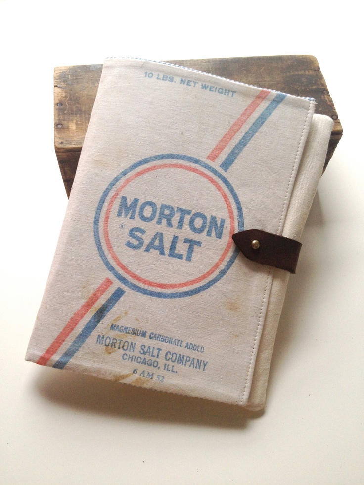 Ipad Case   Vintage Morton Salt Sack With Leather   78 00 Via Etsy