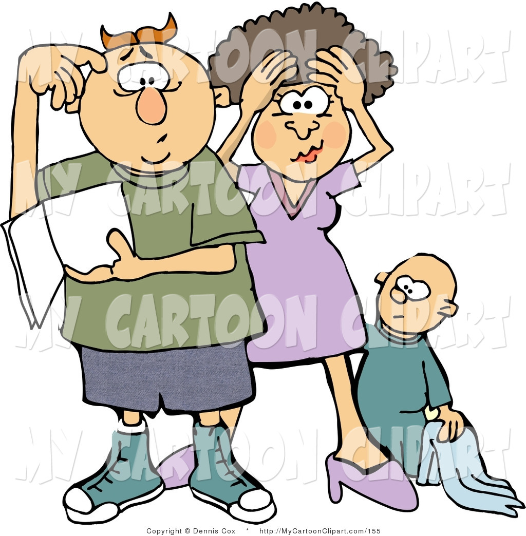 Larger Preview  Clip Art Of A New Mom And Dad Trying To Figure Out How    