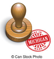 Made In Michigan Grunge Rubber Stamp   Illustration Of