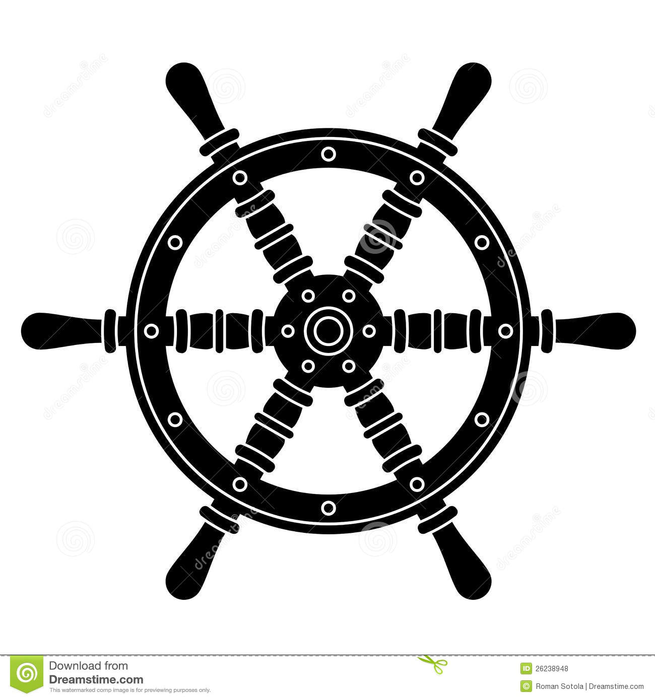 Nautical Boat Steering Wheel Silhouette Royalty Free Stock Photos    