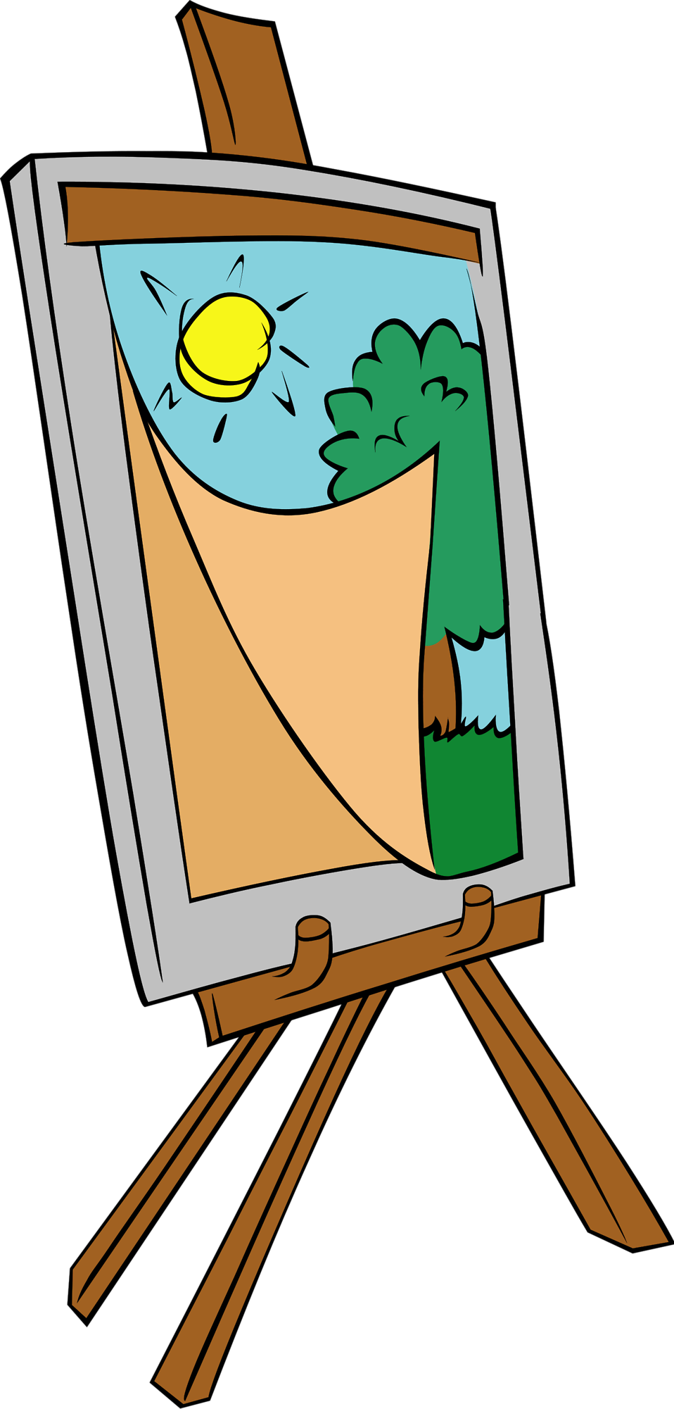 Painting   Free Stock Photo   Illustration Of A Painting On An Easel