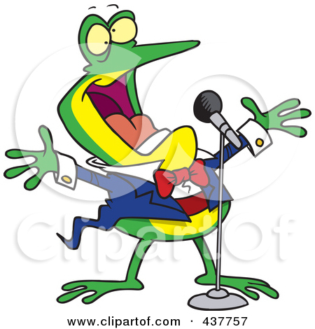 Rf  Clip Art Illustration Of A Cartoon Couple Singing By Ron Leishman