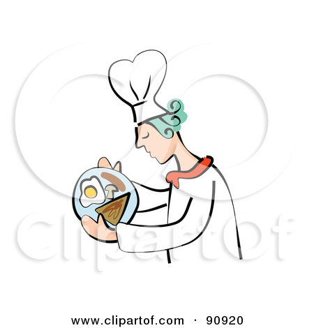 Royalty Free  Rf  Clipart Illustration Of A Chef Cooking An Egg In A