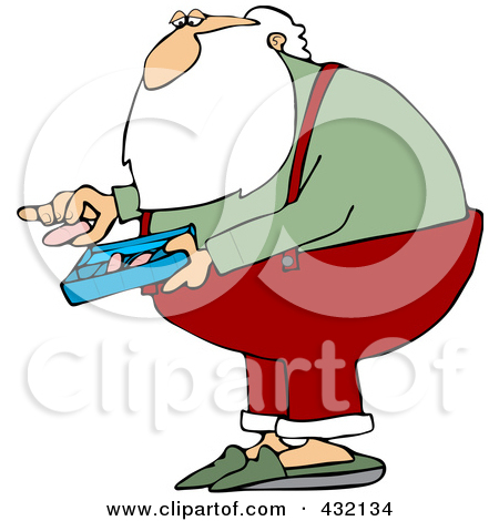 Royalty Free  Rf  Clipart Illustration Of A Man Holding A Blue Pill