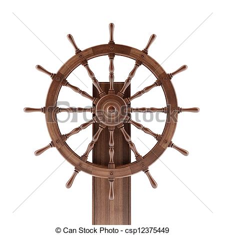 Stock Illustration   Old Boat Steering Wheel   Stock Illustration