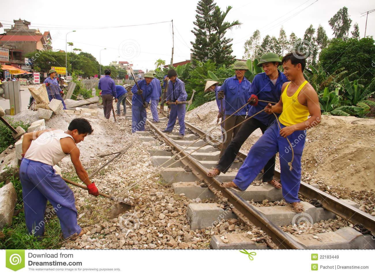 Team Maintenance Of The Railway Editorial Stock Image   Image