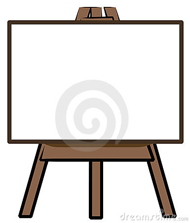 White Board Standing On Easel   Add Your Own Words   Vector