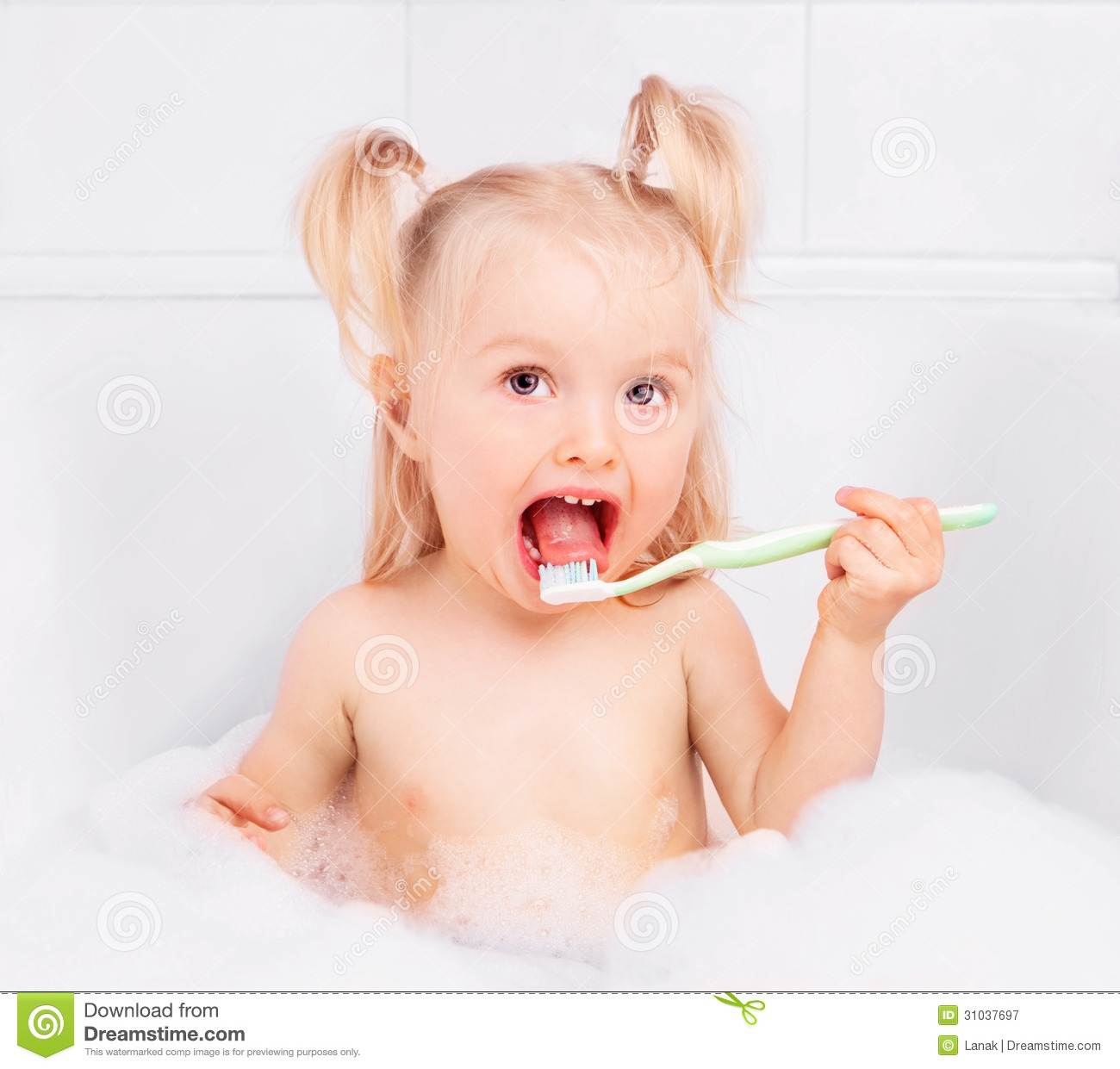 Baby Brushing Teeth Royalty Free Stock Photography   Image  31037697